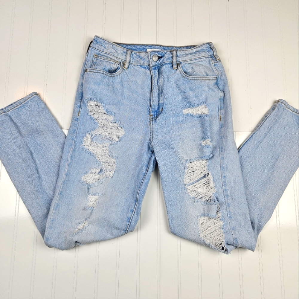 Pacsun Mom Jeans distressed light wash